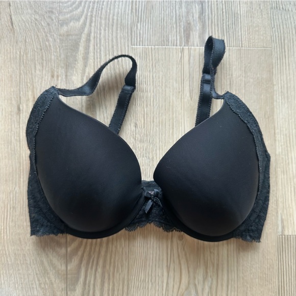 Victoria’s Secret Dream Angels Perfect Coverage lace bra 32DD black VS padded - Picture 4 of 9